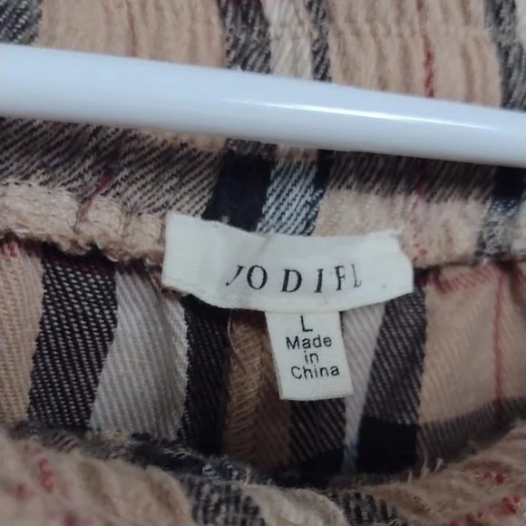JODIFL Plaid Pants Wide Leg in Beige and Black - Picture 2 of 12